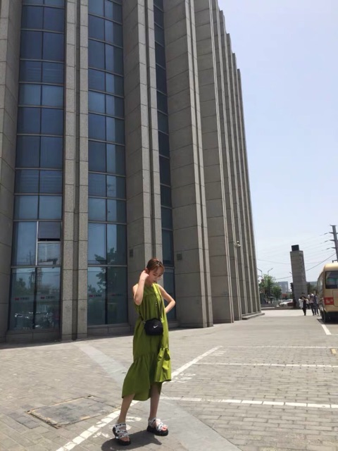 Đầm maxi xanh lá cây