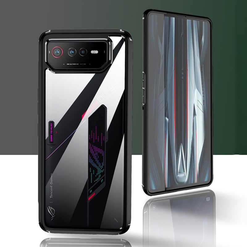 Ốp Điện Thoại Acrylic Cứng Viền TPU Dẻo Trong Suốt Siêu Mỏng Chống Sốc Cho ASUS ROG Phone 6