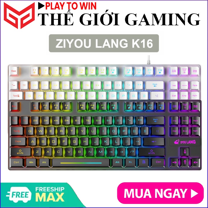 Bàn phím chơi game ZIYOULANG K16 87 Phím cảm ứng cơ học Bàn phím có đèn nền, có dây USB cho máy tính PC Máy tính xách