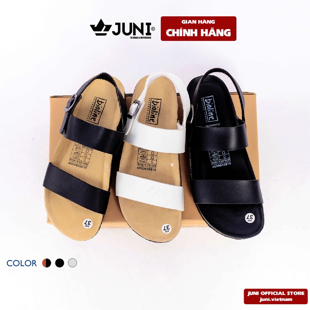 DA PU-CHỐNG NƯỚC] PU15 Full Đen - Dép sandal  Unisex da PU, đế trấu Bioline Birken - Xuất khẩu châu Âu - Juni Store