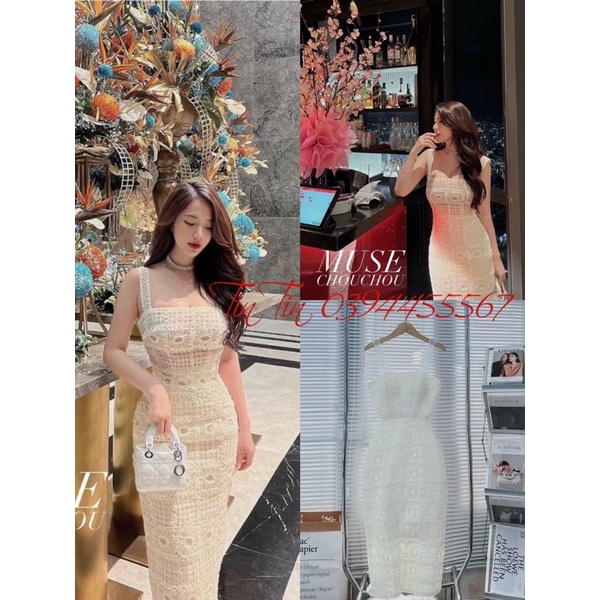 Đầm ren nổi 2S body siêu phẩm đi tiệc quý phái sang chảnh