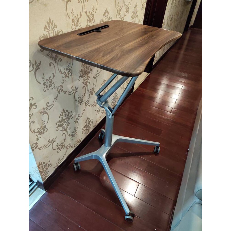 Bàn Làm Việc Di Động Thông Minh, Bàn Laptop Nâng Hạ Chiều Cao Điều Chỉnh Mặt Phẳng Nghiêng Có Khóa Bánh Xe Xoay 360 Độ