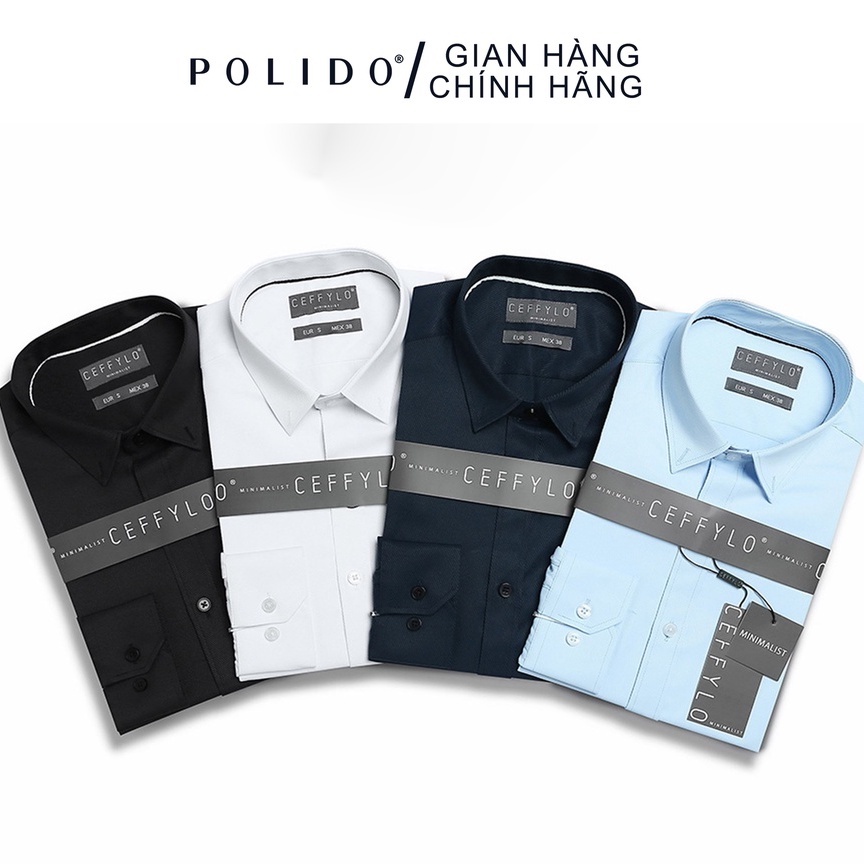 Áo Sơ Mi nam CEFFYLO họa tiết vân chìm, chất liệu Cotton chống nhăn