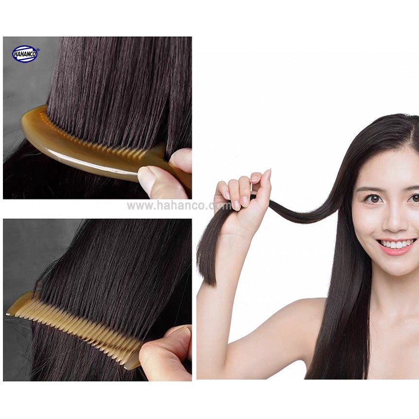 Lược sừng xuất Nhật (Size: S - 14cm) Nhỏ gọn bỏ túi xách - COH131 - Horn Comb of HAHANCO - Chăm sóc tóc