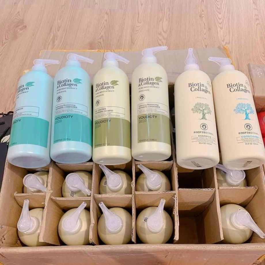 CẶP DẦU GỘI XẢ BIOTIN & COLLAGEN VOUDIOTY CHÍNH HÃNG | SIÊU MƯỢT & PHỤC HỒI TÓC, GÀU 500ML - 1000ML