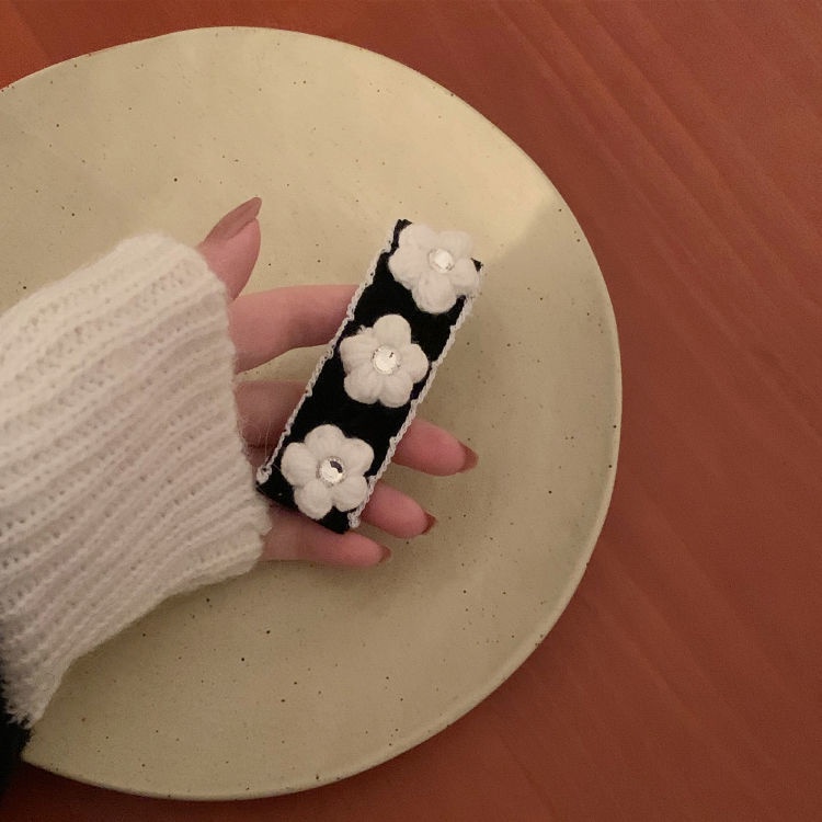 Kẹp Tóc Hình Hoa Trà Bằng Vải Dệt Kim Phong Cách Mới 2022