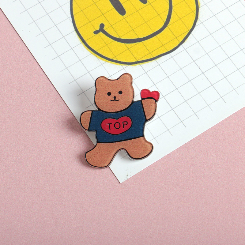 Huy hiệu cài áo hình thỏ/gấu hoạt hình dễ thương đa năng