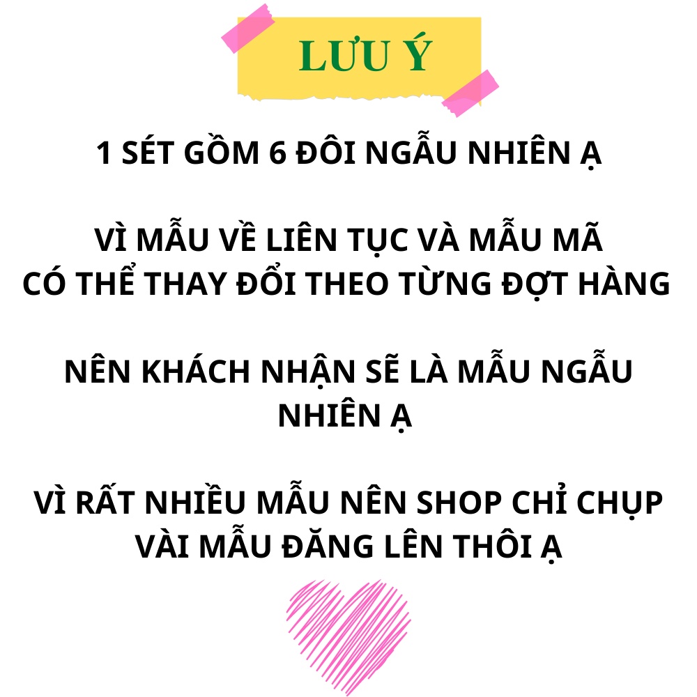 Khuyên tai nữ mạ bạc mạ vàng , sét 6 đôi nhiều mẫu mã xinh xắn cho các nàng tha hồ phối đồ