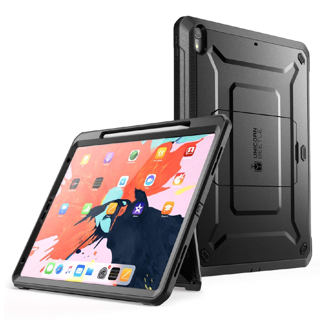 Ốp máy tính bảng SUPCASE màu xanh dương dòng UB Pro với bảo vệ màn hình tích hợp có giá đỡ cho iPad Pro 12.9 2018