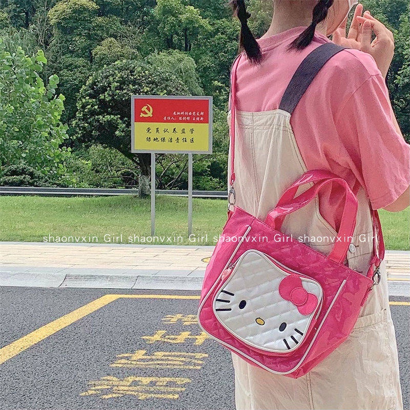 Túi Đeo Chéo Hình Mèo Kitty Hoạt Hình Đáng Yêu Thời Trang Mới Dễ Phối Đồ