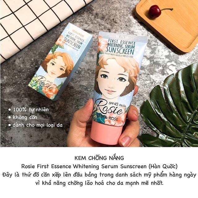 Kem Chống Nắng SeoulRose Rosie First Essence Whitening Serum Suncreen SPF 45+ PA+++