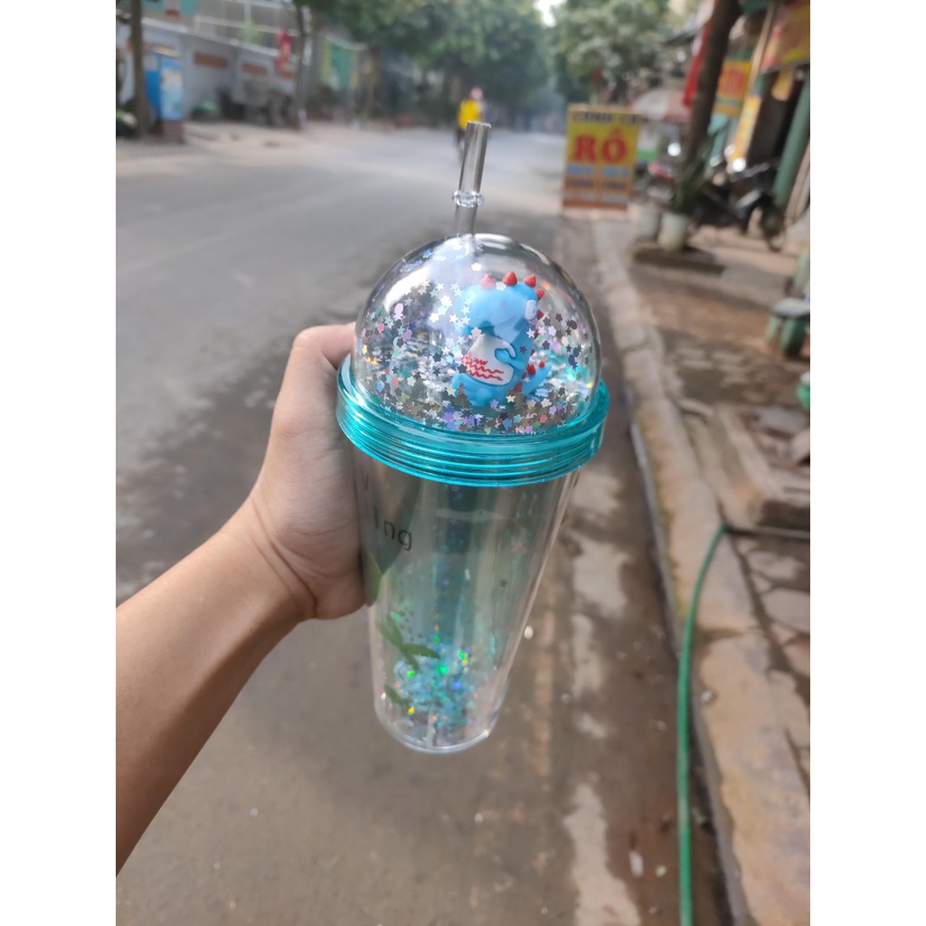 Cốc uống nước cute KHủng Long Dâu tây | BigBuy360 - bigbuy360.vn