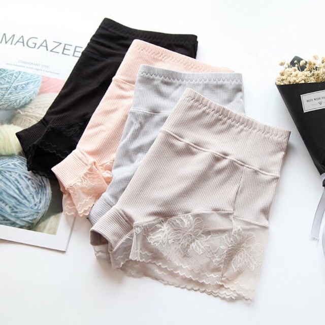 Quần Đùi Ren Thun Lạnh Mặc Trong Váy Gen Bụng 207