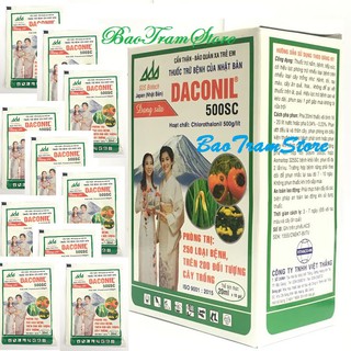 Hộp 10 gói Daconil 500SC gói 20ml chuyên trừ nấm cho phong lan, cây trồng.
