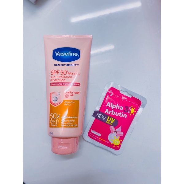 combo dưỡng thể vaseline 50X + Viên cấy trắng alpha arbutin thái lan chính hãng