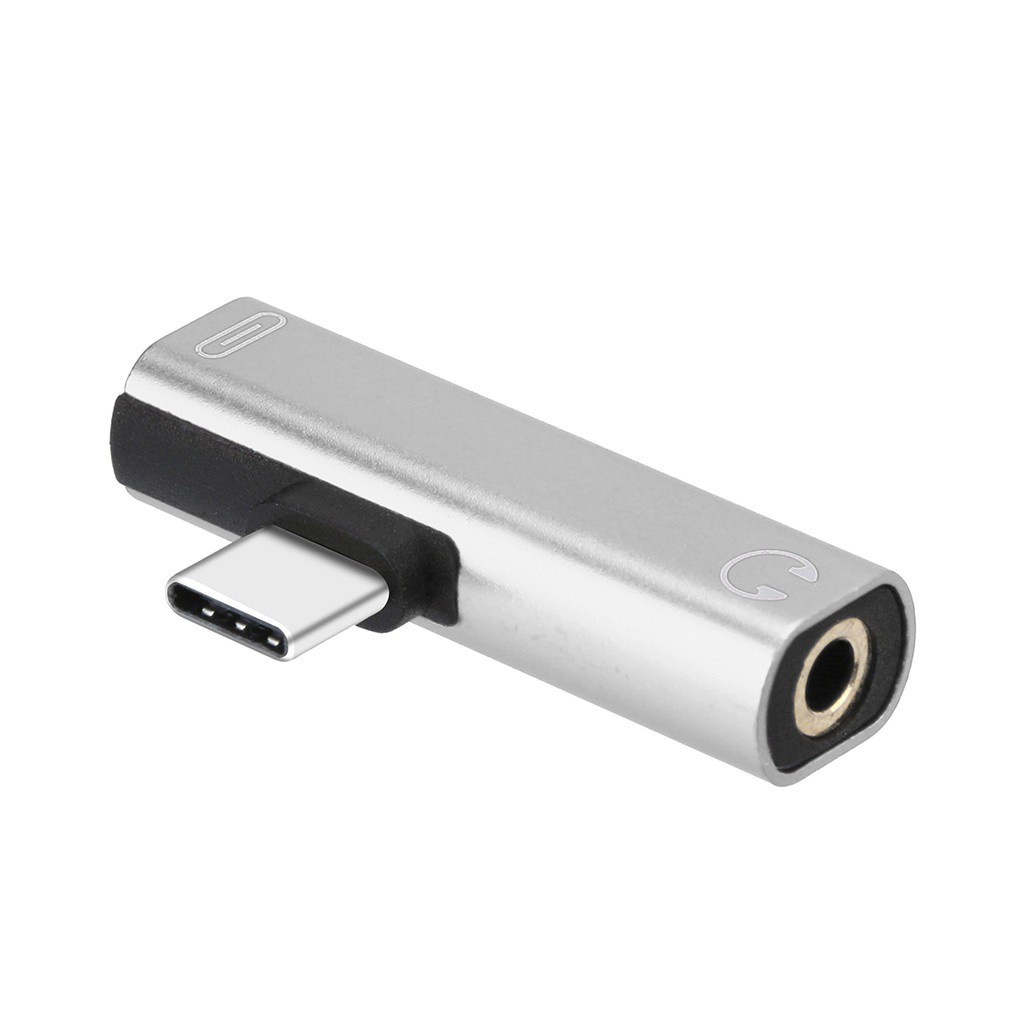 Đầu chuyển đổi chia cổng Type-C sang jack tai nghe 3.5mm và sạc Type-C