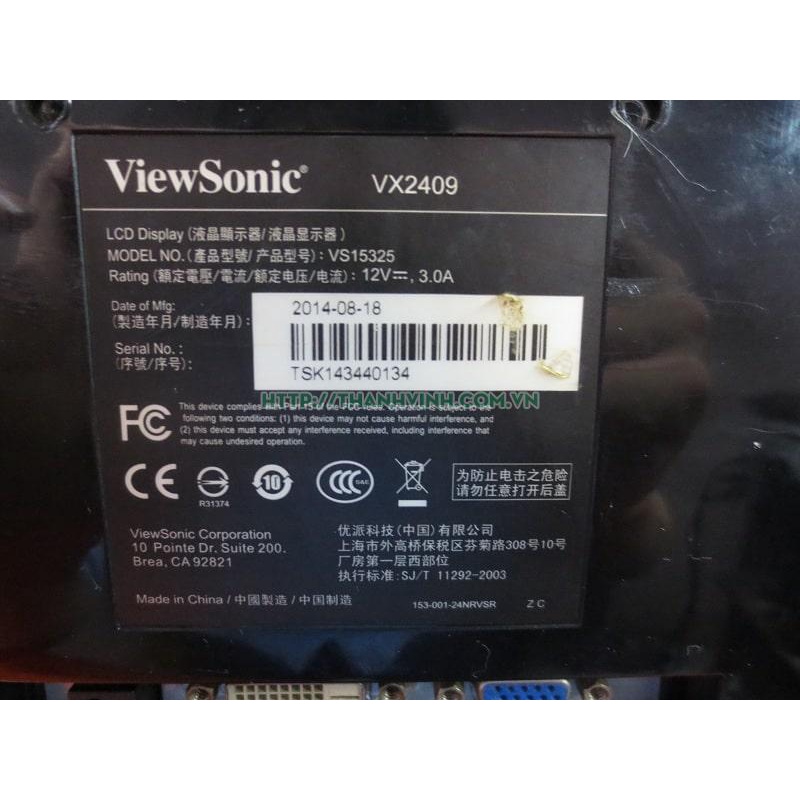 Hướng dẫn sửa chữa màn ViewSonic VX2409 2409 cháy ic nguồn