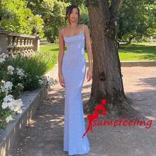 Sf♫Đầm Body Sát Nách Hoạ Tiết In Thời Trang Mùa Hè Che Phủ Toàn Diện