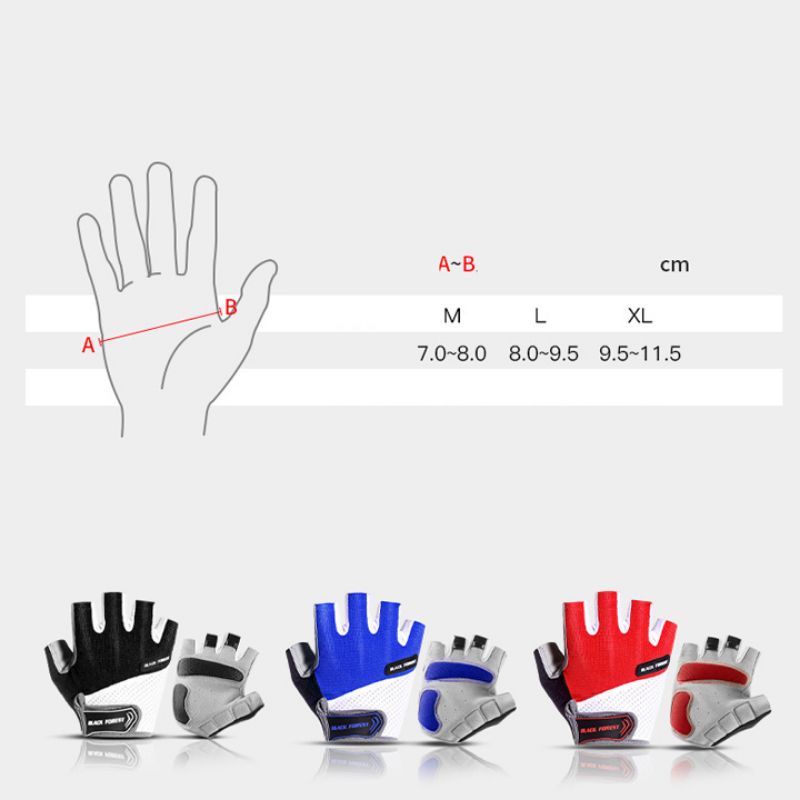 Găng tay chạy xe đạp, chạy xe máy Black Forest pkxd-1114