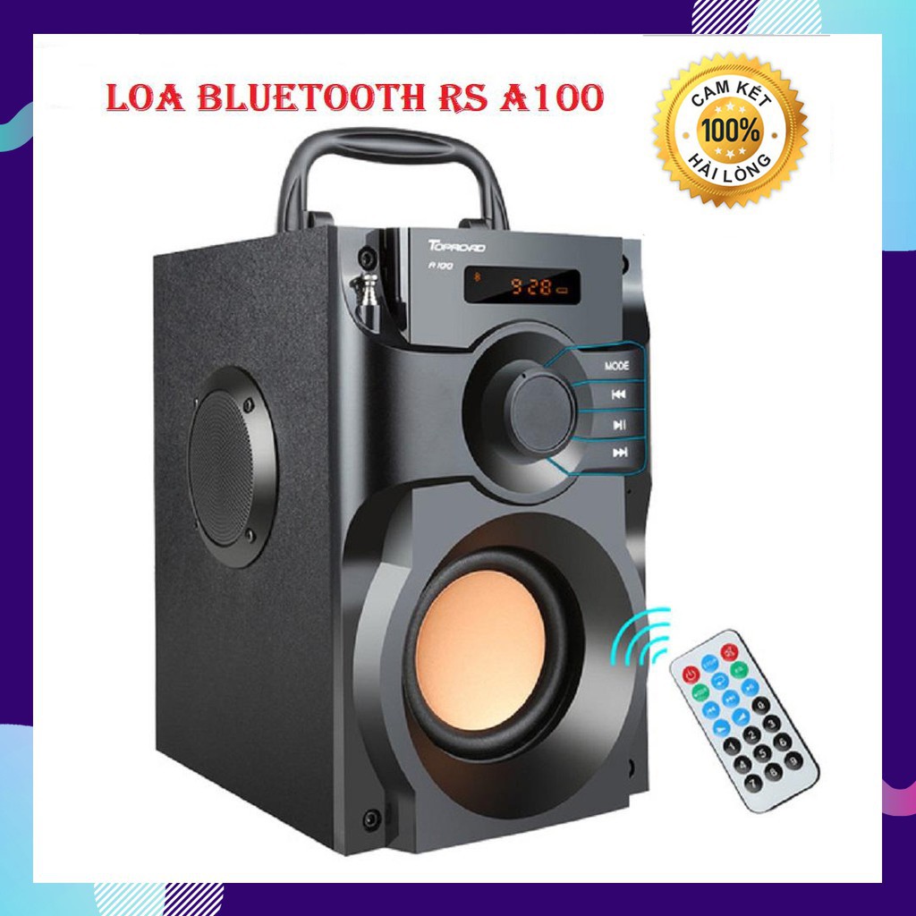 Loa Bluetooth RS A100 có điều khiển từ xa - Loa bluetooth mini, Chất lượng cao Âm BASS Siêu trầm