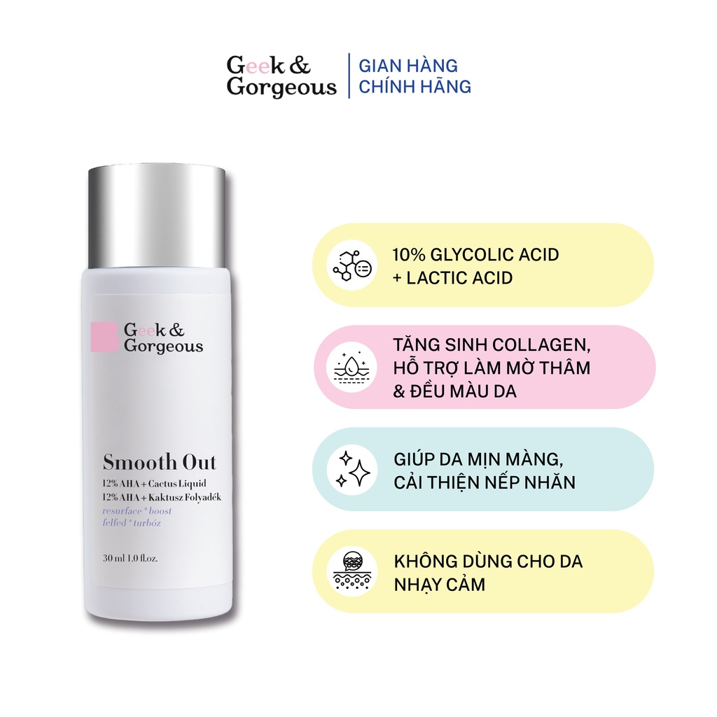 [DATE 11/2024] Dung dịch tẩy da chết Geek&Gorgeous Calm Down size 30ml