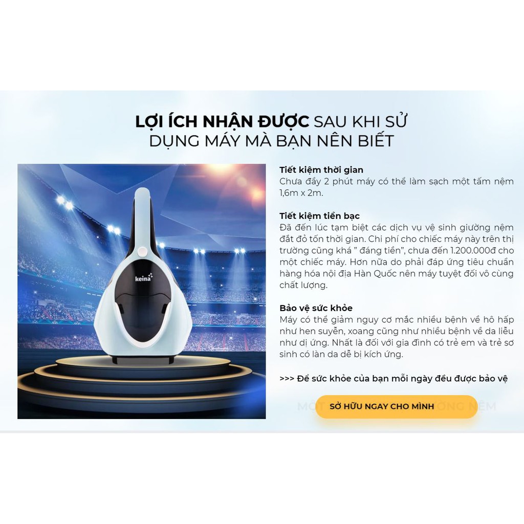MÁY HÚT BỤI GIƯỜNG NỆM KEINA KN-1900 | BigBuy360 - bigbuy360.vn