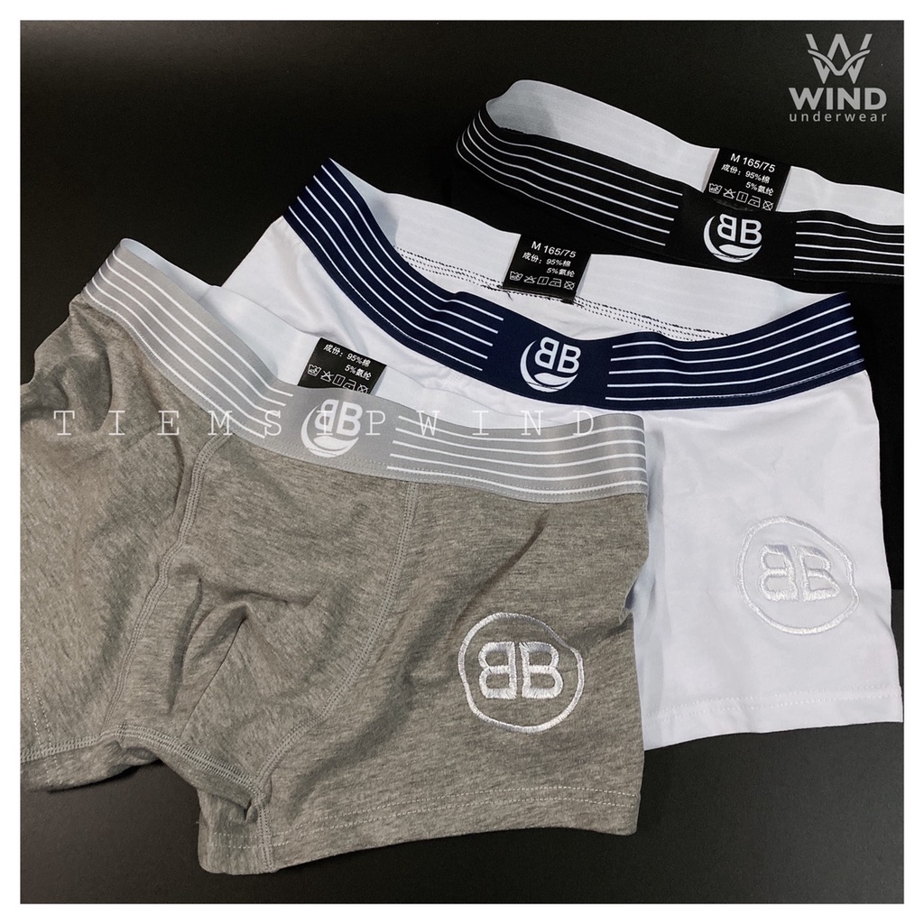 Quần lót nam đùi boxer cao cấp chất vải cotton 100% co giãn 4 chiều siêu thấm hút mồ hôi WIND BB001