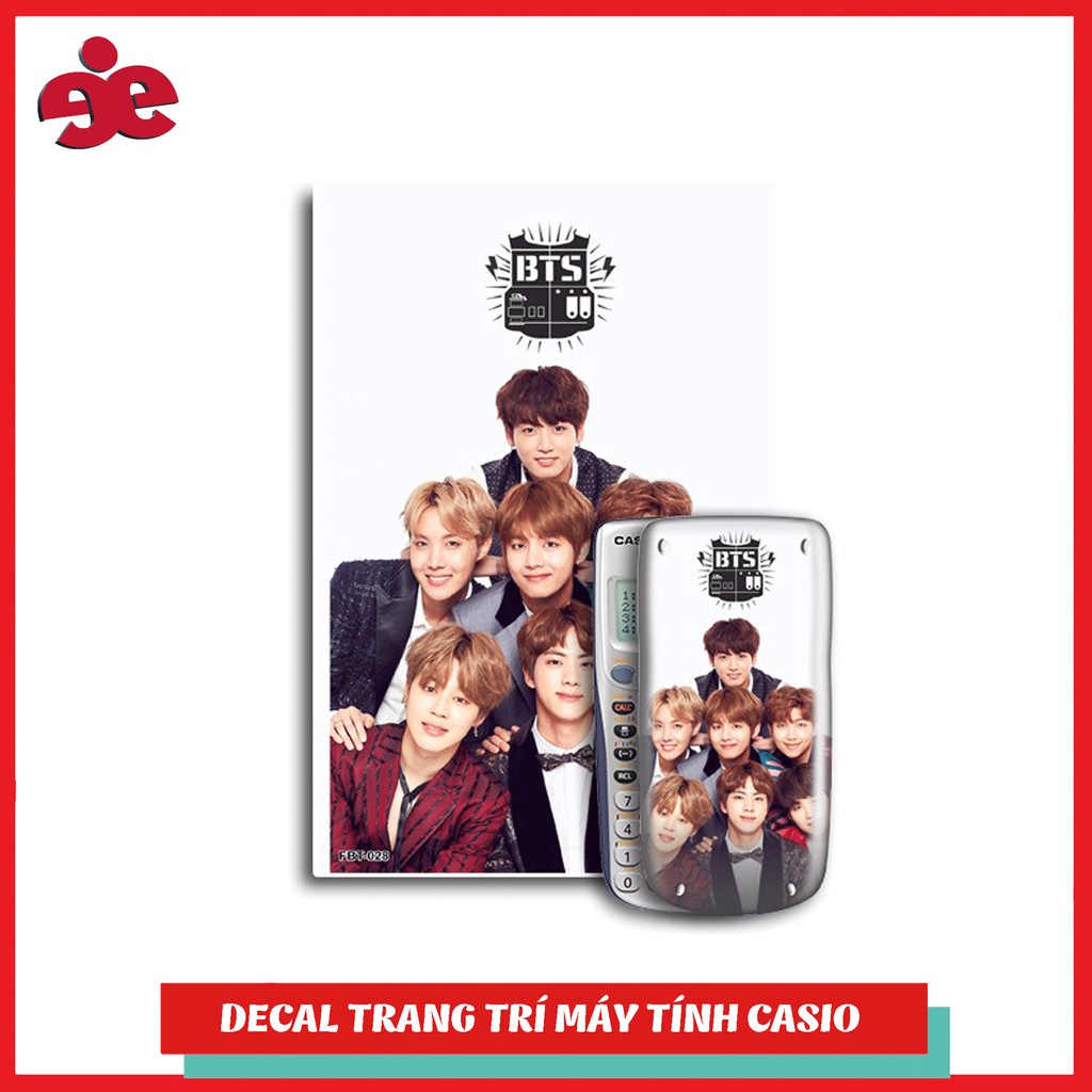 Decal trang trí máy tính Casio/Decal trang trí máy tính Vinacal Fan BTS 028