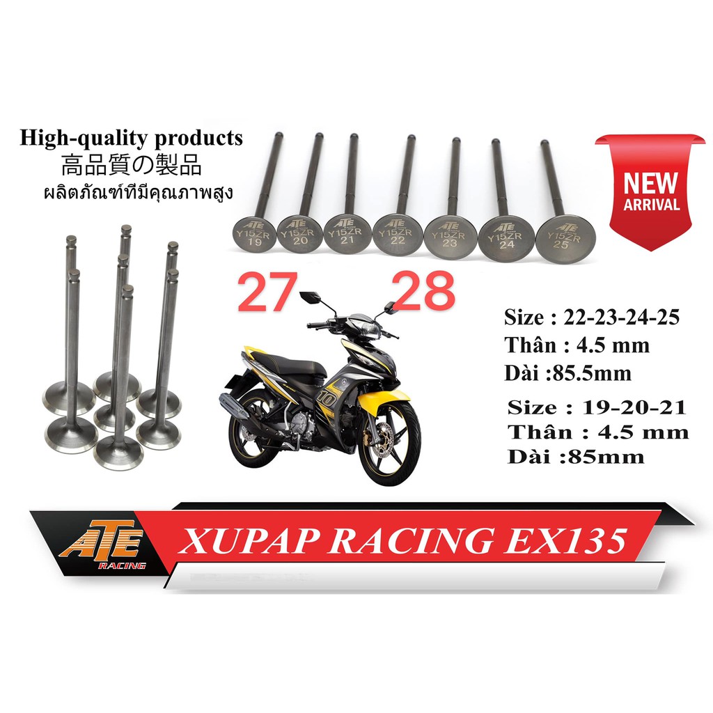 ĐẦU BÒ EXCITER FORGET CNC &amp;  suppap 24-27 &amp; 20-23 &amp; 22-25 SUM RACING ( K2)