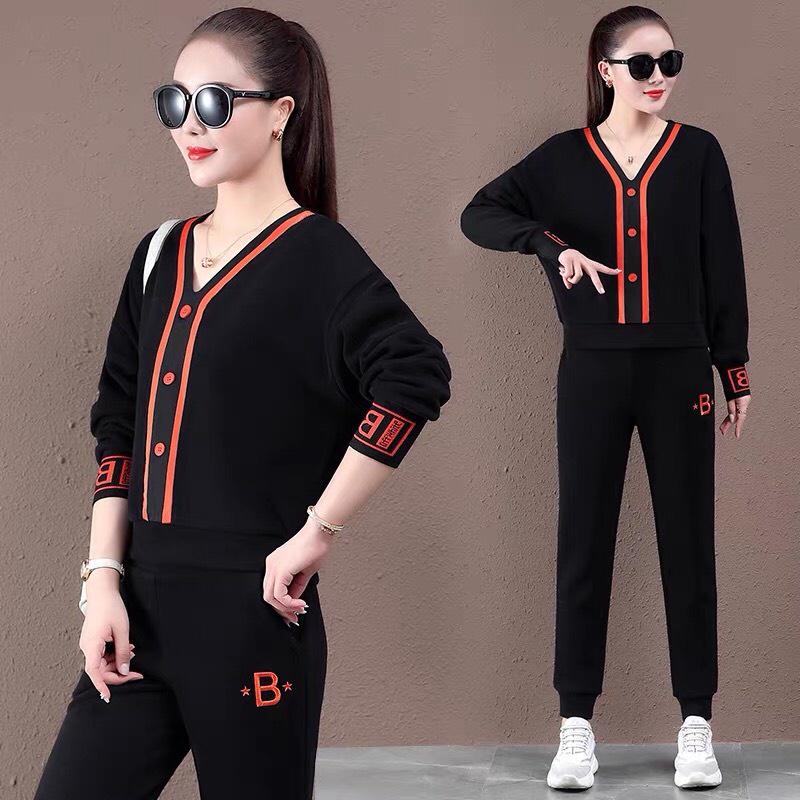 CAO CẤP Bộ Nữ Thu Đông Co Giãn 4 Chiều Chất Liệu Nỉ Da Cá size 45-85kg ( Mã H15 )