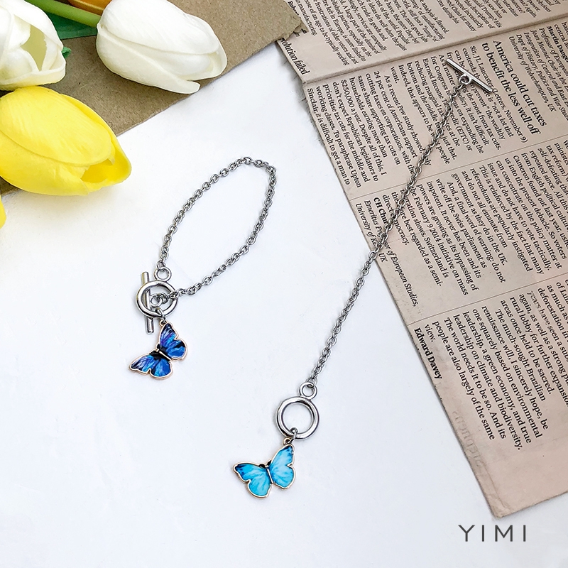 💞Yimi💞Vòng Tay Titan Mặt Hình Bướm Xanh Phong Cách Hàn Quốc Thời Trang Cho Nữ | BigBuy360 - bigbuy360.vn