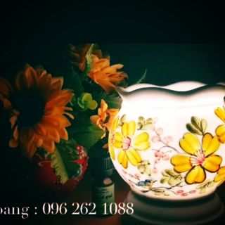 Đèn xông tinh dầu bát tràng bằng sứ thấu quang cao cấp