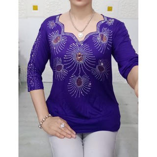 Áo thun đính đá cho mẹ. hàng big size 50-75kg
