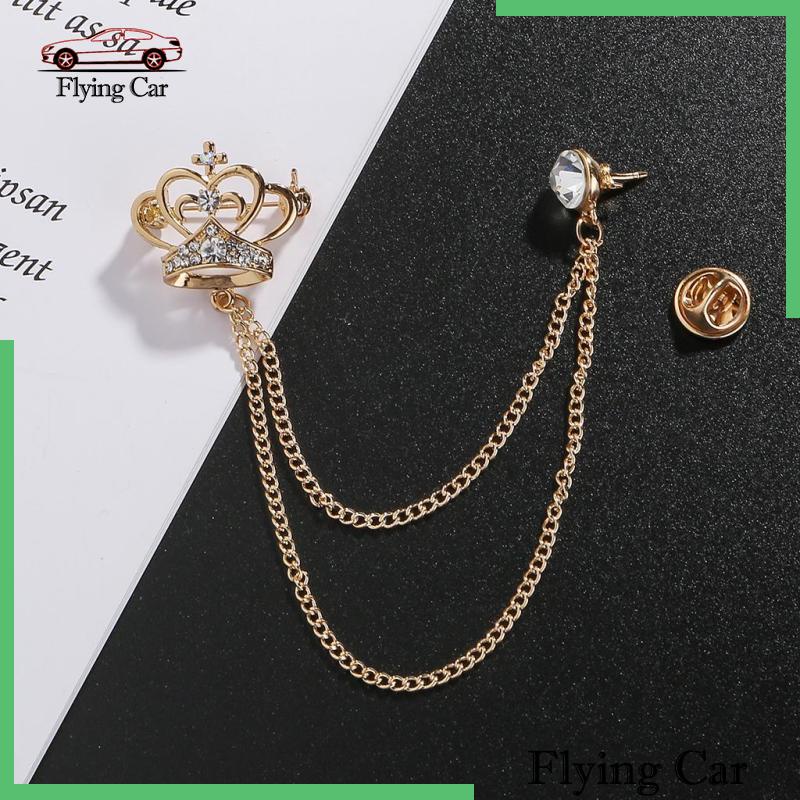 Trâm Cài Áo Kim Loại Hình Vương Miện Đính Đá Thời Trang Cho Nam Lzdjfmy2