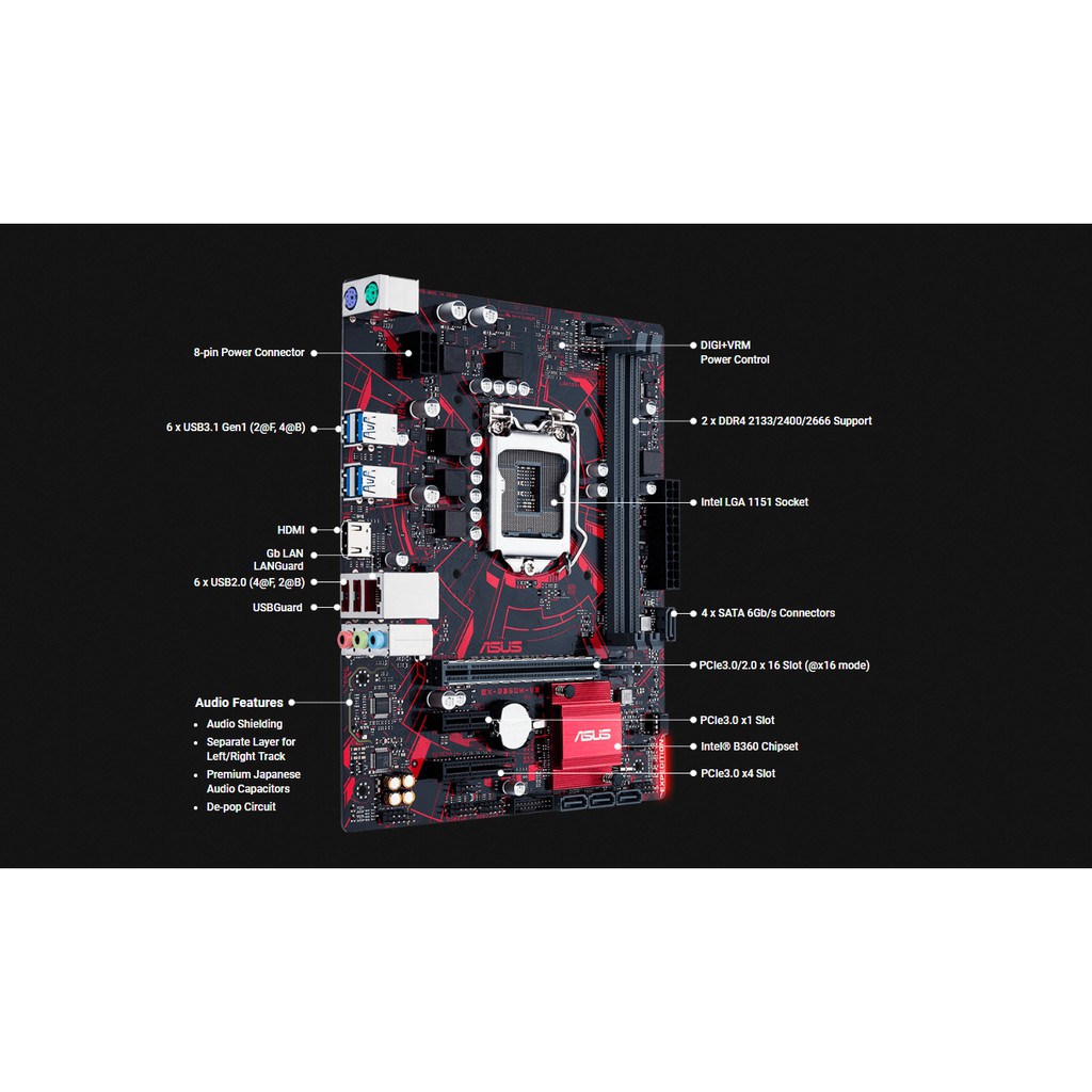 [Mã ELCLXU8 hoàn 5% xu đơn 500k]Mainboard Asus EX-B360-V3 Giá rẻ | BigBuy360 - bigbuy360.vn