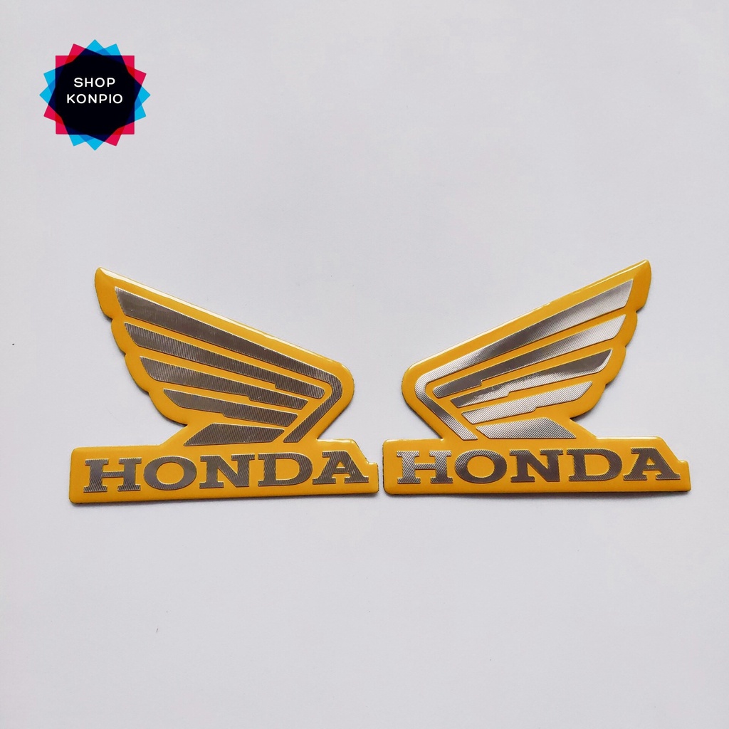 Cặp Tem Cánh Chim Honda Bằng Nhôm Kích Thước 9.5 x 7.6 Cm Nhiều Màu