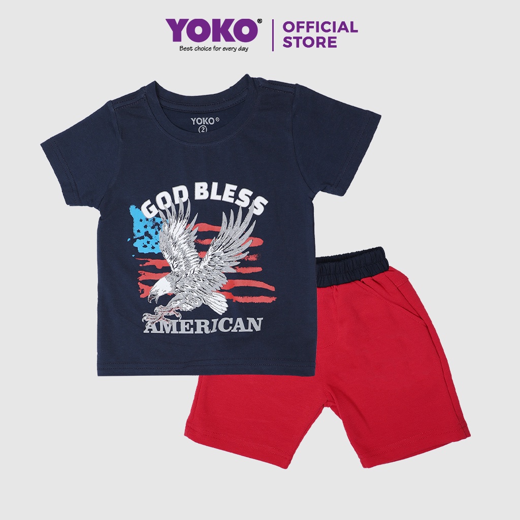 Bộ Quần Áo Thun Tay Ngắn Bé Trai Quần Da Cá (1-9 Tuổi) YOKO KID’S FASHION 20427T