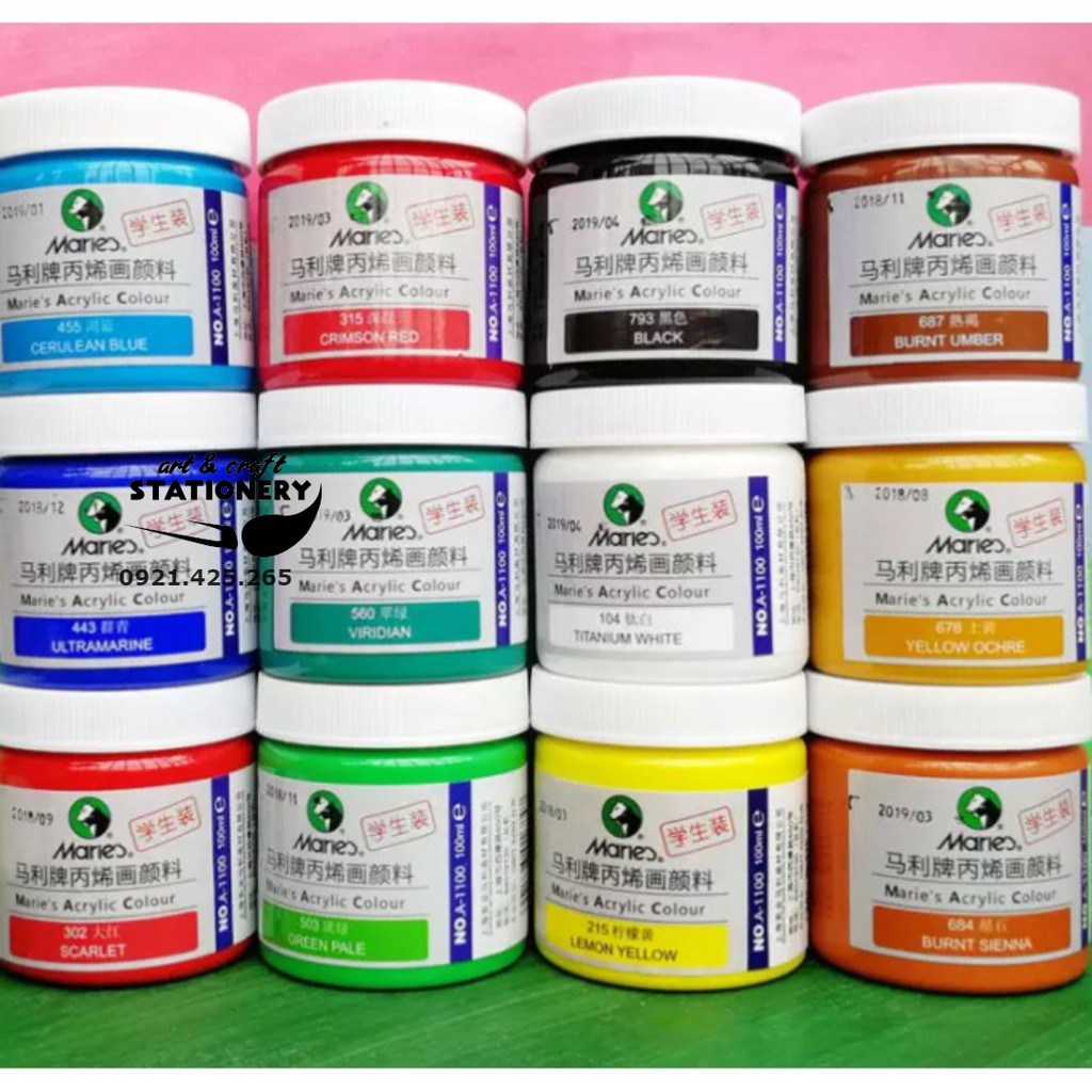 Màu Vẽ Acrylic Maries 100ml Link số 1