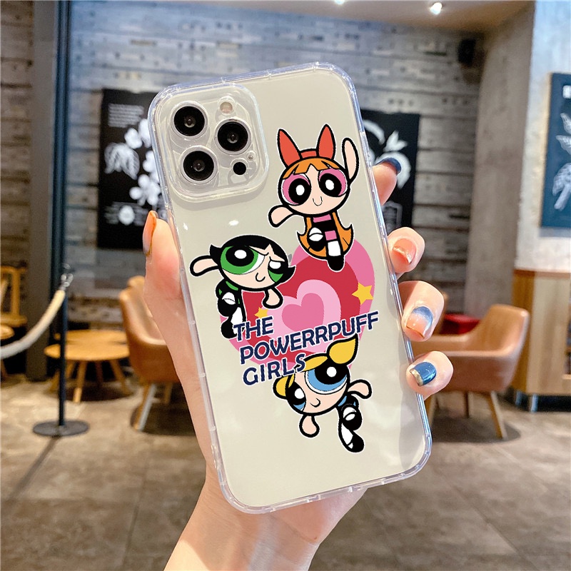 Ốp Điện Thoại Mềm Trong Suốt Hình Powerpuff Girls Cho iPhone 12 mini 11 13 14 Pro Max XR 6S 7 8 Plus SE2 SE3 XS Max