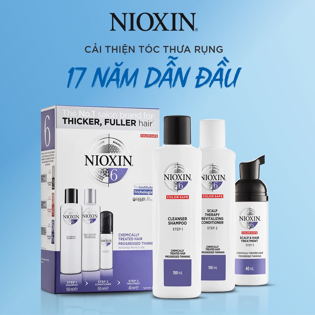 Bộ Dầu Gội Xả Nioxin Giảm Gãy Rụng, Kích Tóc Mọc Tự Nhiên (Dầu Gội 1000ml + Dầu Xả 300ml)