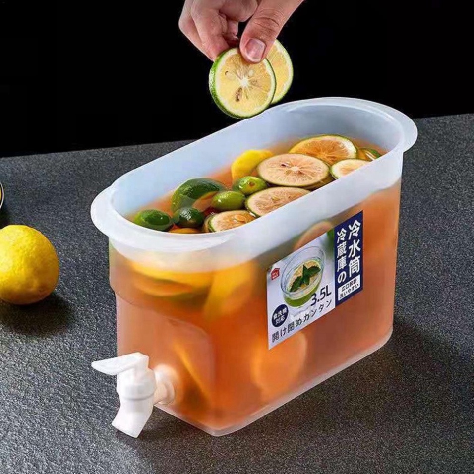 Bình đựng nước có vòi để tủ lạnh 3,5 lít chứa nước chanh,nước trà nước hoa quả mát lạnh