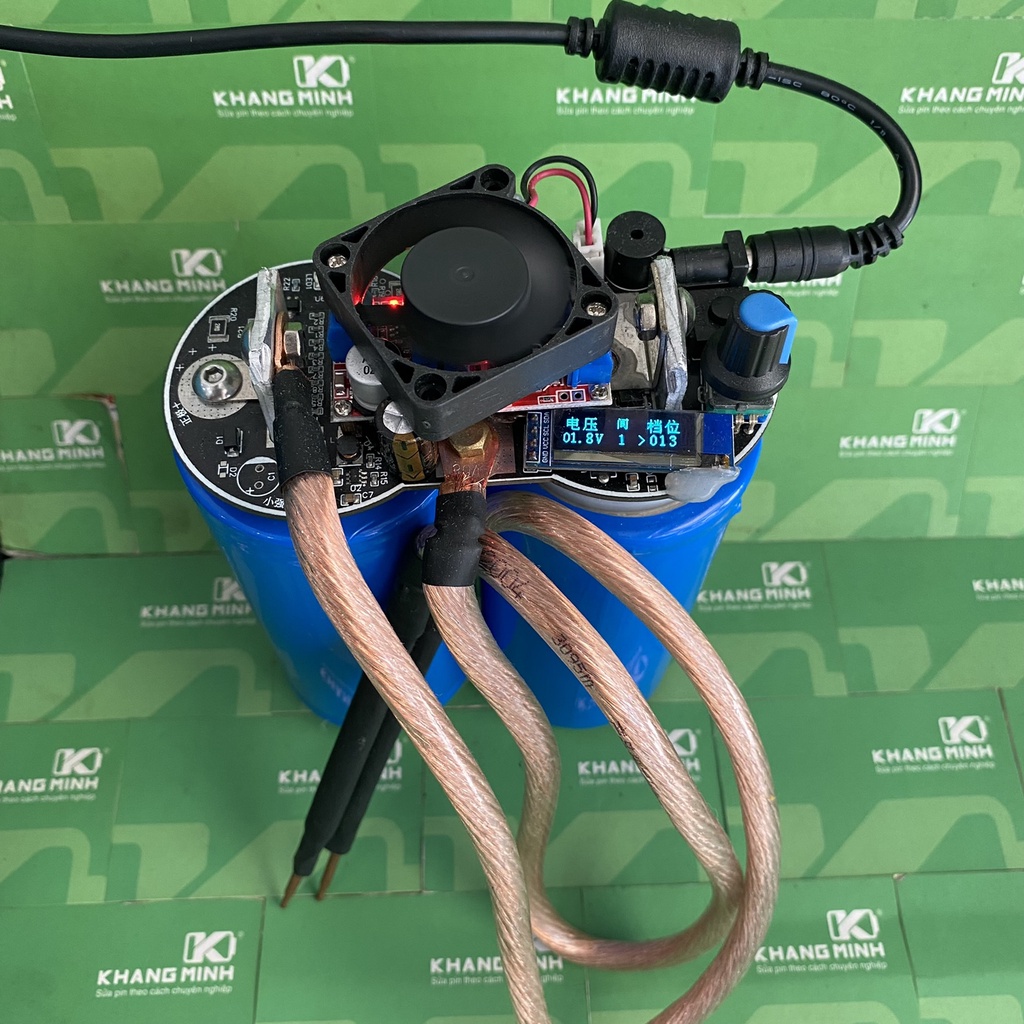 Máy hàn cell pin 2 Siêu tụ hàn kẽm 0.3mm mối hàn siêu trắng đẹp và chắc