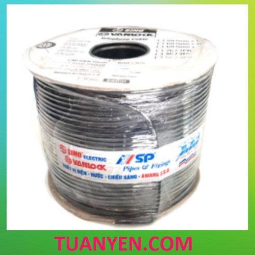Dây Điện Thoại SiNo Cuộn 200m Dây Xám, Dây Đen 4R SiNo- Hàng Chính Hãng