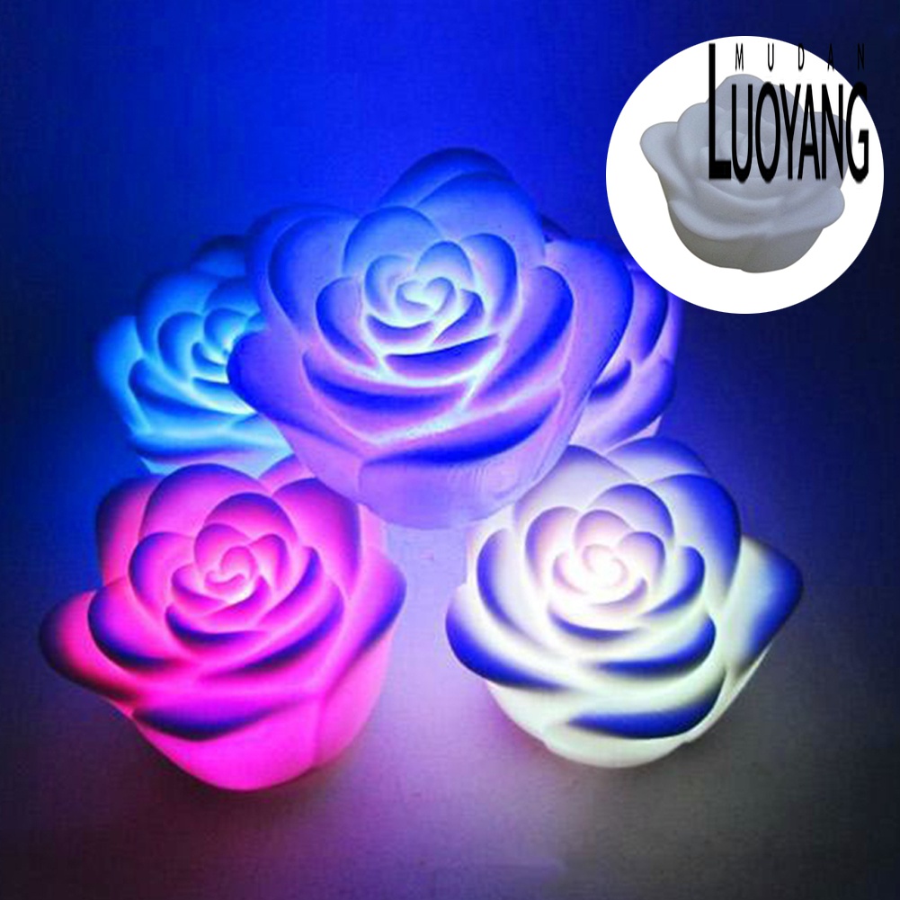 Đèn LED Ban Đêm Hình Hoa Hồng Nổi Trên Mặt Nước Thay Đổi Màu Sắc