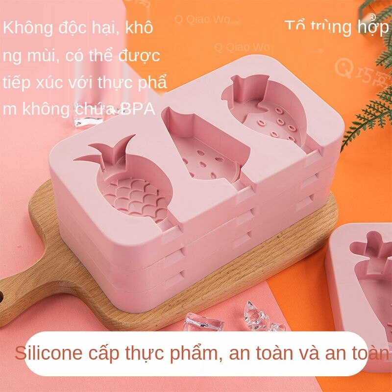 insKhuôn Kem Tự Chế Popsicle Popsicle Khuôn Tay Làm Kem Tay Làm Phô Mai Que Trẻ Em Tự Làm Một Bộ Đầy Đủ Các Silicone Ice Cream Kem Popsicle Phim Hoạt Hình Gia Đình