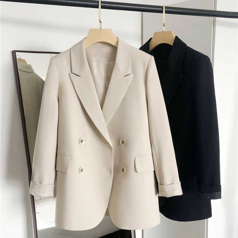 Áo Blazer màu Be 2 lớp 4 cúc thật - Áo Vest nữ Style Ulzzang Hàn Quốc cực xinh cực tôn da [Hot 2021] | SchoolF | BigBuy360 - bigbuy360.vn