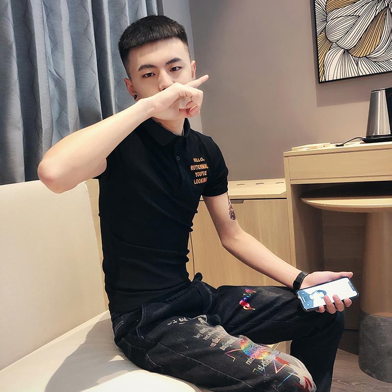 Áo Thun POLO Tay Ngắn Dáng Ôm In Họa Tiết Thời Trang Mùa Hè Dễ Phối Đồ Cho Nam