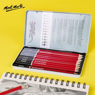 Bút chì vẽ chuyên nghiệp Mont Marte từ 2H-8B, 12 chiếc/hộp