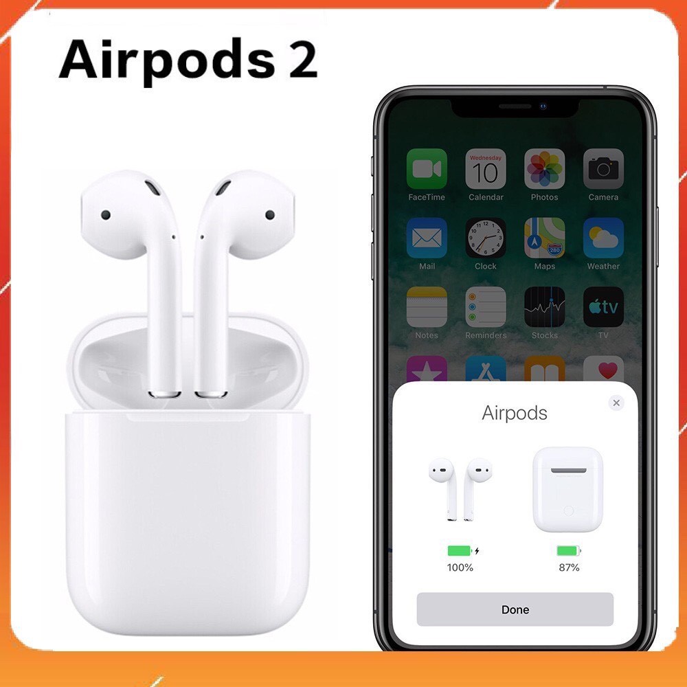 (Giá Sỉ)Tai nghe không dây Airpods 2 bản 1-1 TWS, tai nghe Airpods 2 định vị, đổi tên, cảm biến, bảo hành 6 tháng