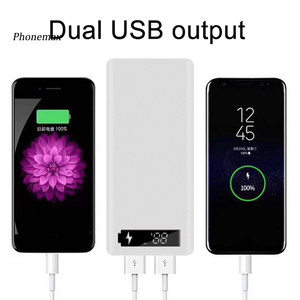 Hộp Sạc Dự Phòng Micro USB Type-C 18650 Màn Hình LCD DIY Cho Điện Thoại Di Động Ốp